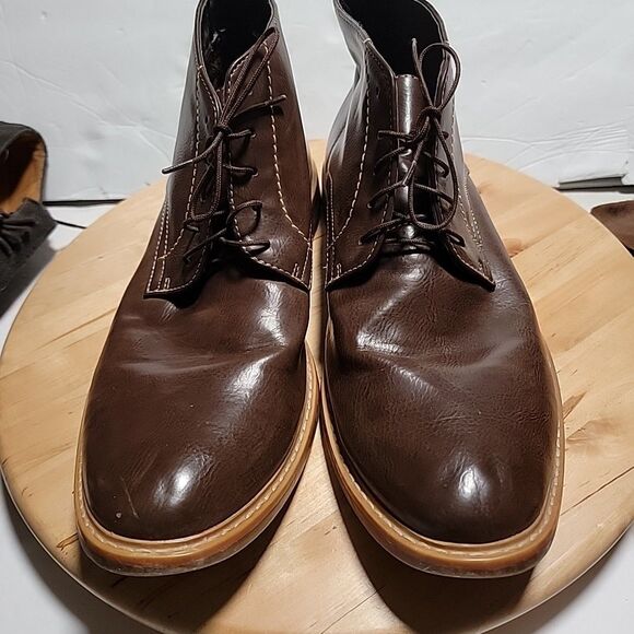Steve Madden Lace Up Ankle Boot  Brown Leather PU Upper Textile Lining Mens 11.5 main image 8